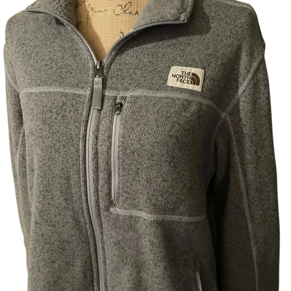 The North‎ Face Gray Ski Snow Jacket Fleece Full-Length Zipper
